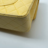 CHANEL Handbag Yellow Lambskin Quilted Double Classic Flap Medium Light Gold Hardware -Knockoff
