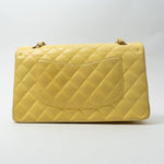 CHANEL Handbag Yellow Lambskin Quilted Double Classic Flap Medium Light Gold Hardware -Knockoff
