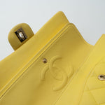 CHANEL Handbag Yellow Lambskin Quilted Double Classic Flap Medium Light Gold Hardware -Knockoff
