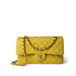 CHANEL Handbag YELLOW Yellow Caviar Quilted Classic Flap Medium Light Gold Hardware -Knockoff
