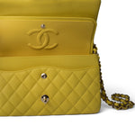 CHANEL Handbag YELLOW Yellow Caviar Quilted Classic Flap Medium Light Gold Hardware -Knockoff
