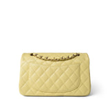 CHANEL Handbag Yellow Yellow Caviar Quilted Classic Flap Small Light Gold Hardware -Knockoff
