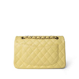 CHANEL Handbag Yellow Yellow Caviar Quilted Classic Flap Small Light Gold Hardware -Knockoff
