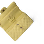 CHANEL Handbag Yellow Yellow Caviar Quilted Classic Flap Small Light Gold Hardware -Knockoff
