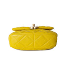 CHANEL Handbag Yellow Yellow Lambskin Quilted Lacquered Metal CC Flap Bag -Knockoff
