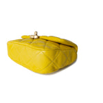 CHANEL Handbag Yellow Yellow Lambskin Quilted Lacquered Metal CC Flap Bag -Knockoff
