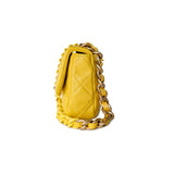 CHANEL Handbag Yellow Yellow Lambskin Quilted Lacquered Metal CC Flap Bag -Knockoff
