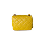 CHANEL Handbag Yellow Yellow Lambskin Quilted Lacquered Metal CC Flap Bag -Knockoff
