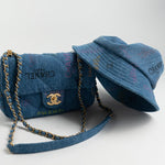 CHANEL Hat Blue 22P Blue Denim Cloche Bucket Hat M -Knockoff
