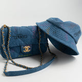 CHANEL Hat Blue 22P Blue Denim Cloche Bucket Hat M -Knockoff
