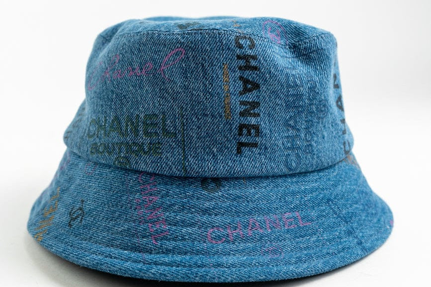 CHANEL Hat Blue 22P Blue Denim Cloche Bucket Hat M -Knockoff
