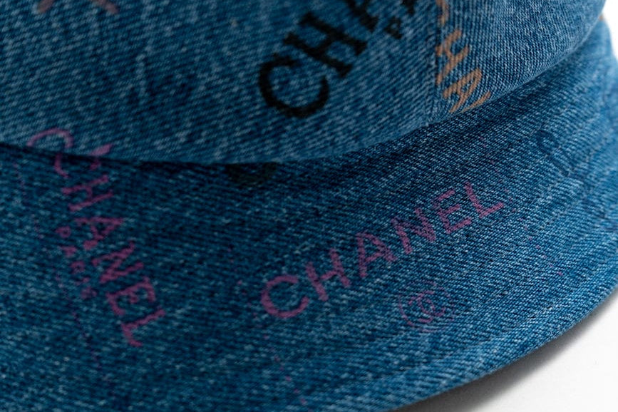 CHANEL Hat Blue 22P Blue Denim Cloche Bucket Hat M -Knockoff
