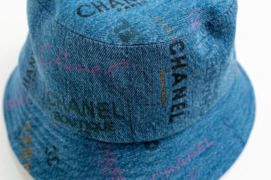 CHANEL Hat Blue 22P Blue Denim Cloche Bucket Hat M -Knockoff
