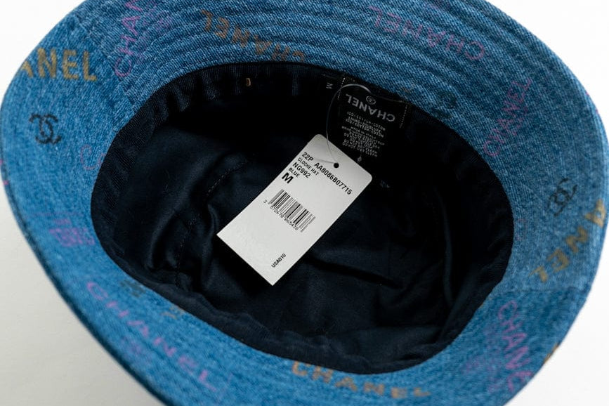 CHANEL Hat Blue 22P Blue Denim Cloche Bucket Hat M -Knockoff
