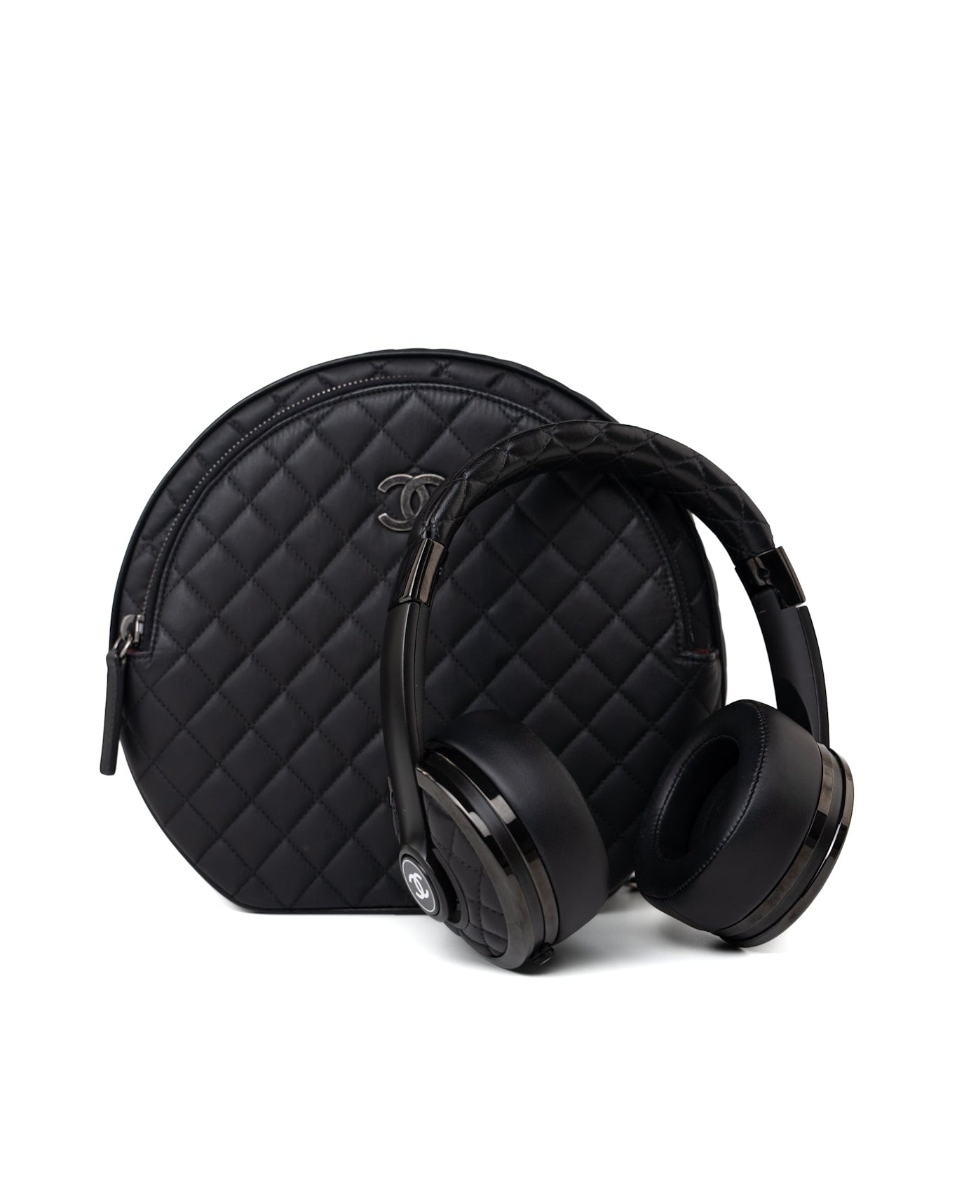 CHANEL Headphones Black Chanel x Monster Black Quilted Headphones w/ Case -Knockoff
