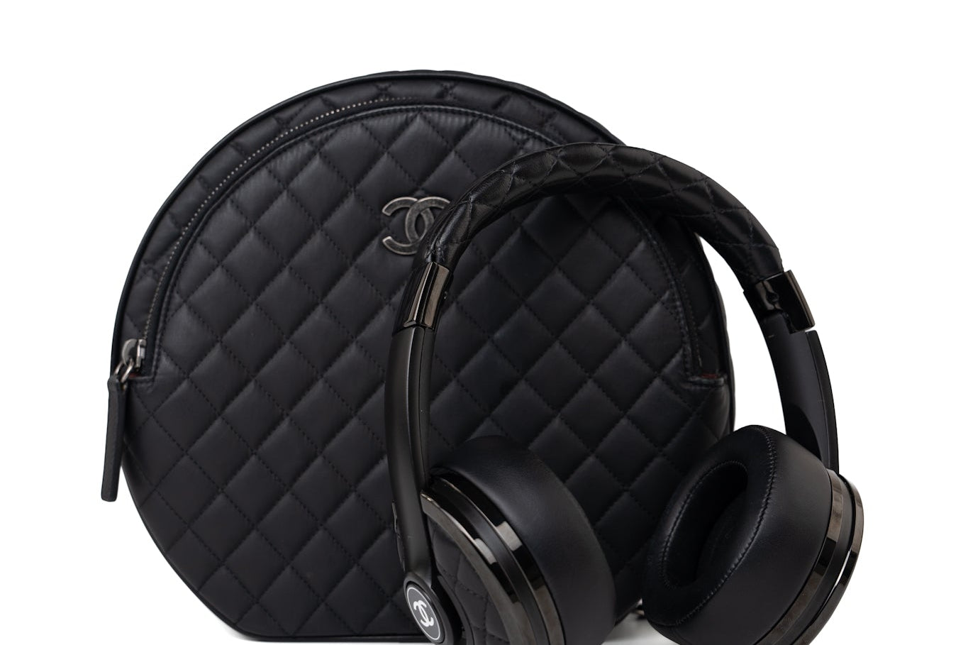 CHANEL Headphones Black Chanel x Monster Black Quilted Headphones w/ Case -Knockoff
