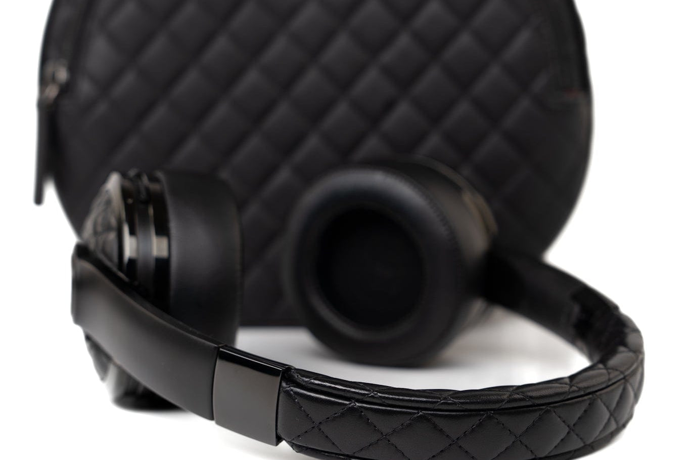 CHANEL Headphones Black Chanel x Monster Black Quilted Headphones w/ Case -Knockoff
