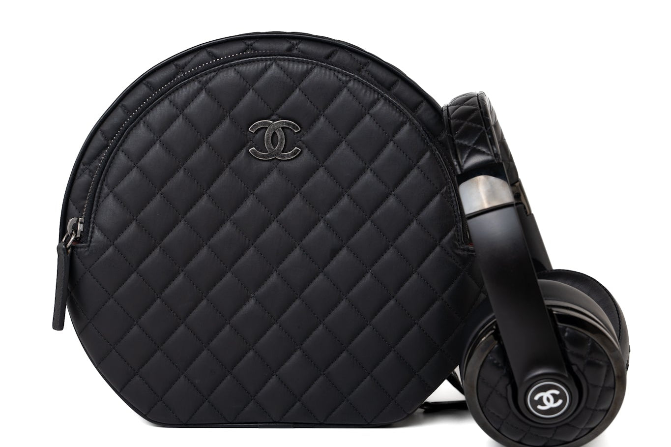 CHANEL Headphones Black Chanel x Monster Black Quilted Headphones w/ Case -Knockoff
