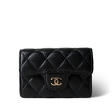 CHANEL Key Holder 23C Black Burgundy Classic Flap Key Holder Lambskin Light Gold Hardware -Knockoff
