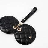 CHANEL Key Holder Black Key Chain / Travel Tag Black Lambskin Quilted LGHW -Knockoff
