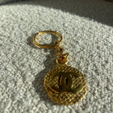 CHANEL Key Holder Gold Chanel Vintage Gold-tone Metal Round Coco Mark Charm Keyholder -Knockoff
