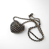 CHANEL Necklace Black Necklace Metal Heart Tweed Lambskin & Resin Gold Black Silver  & Ecru -Knockoff
