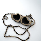 CHANEL Necklace Black Necklace Metal Heart Tweed Lambskin & Resin Gold Black Silver  & Ecru -Knockoff
