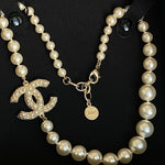 CHANEL Necklace Chanel Graduated Pearl CC Short Necklace Gold -Knockoff
