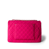 CHANEL Pink Pink Jersey Quilted XL Jumbo Single Flap Light Gold Hardware -Knockoff
