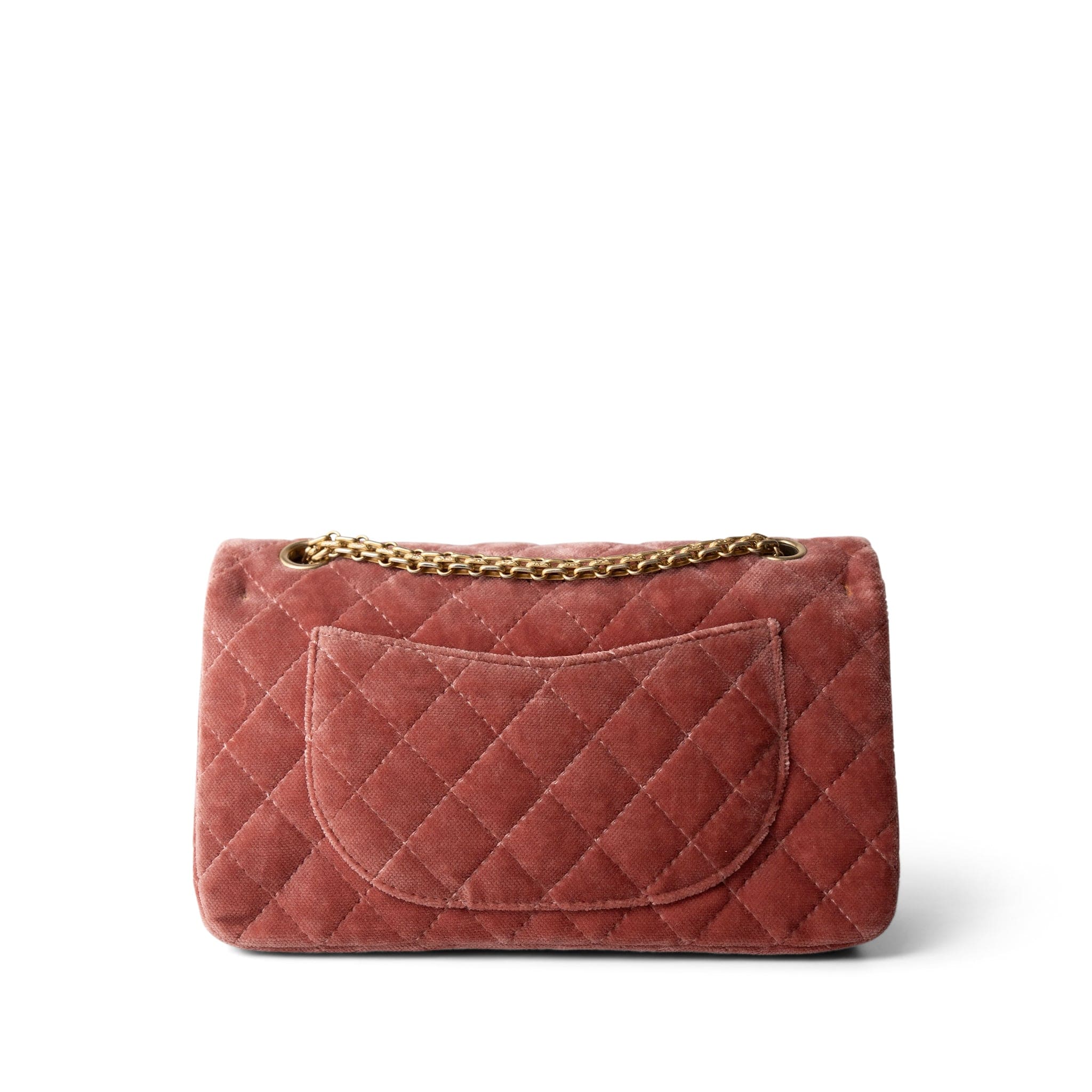 CHANEL Pink Pink/Rose Velvet Quilted Reissue 2.55 Flap 225 Aged Gold Hardware -Knockoff
