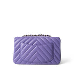 CHANEL Purple 20S Light Purple Lambskin Chevron Mini Rectangular Flap Light Gold Hardware -Knockoff
