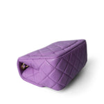 CHANEL Purple Purple Lambskin Quilted Pearl Crush Mini Square Aged Gold Hardware -Knockoff
