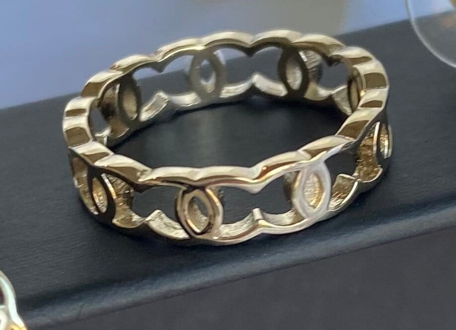 CHANEL Ring Gold Metal CC Ring Golden -Knockoff
