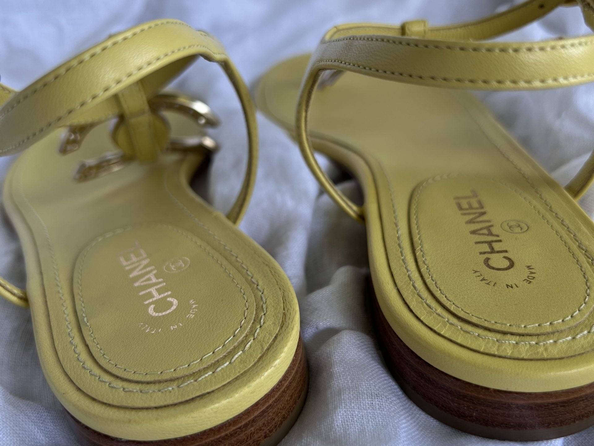 CHANEL Sandals Chanel 20S Yellow Sandals Size 39 -Knockoff
