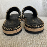 CHANEL Sandals Chanel CC Espadrille Slip On Sandals Black - 39 -Knockoff
