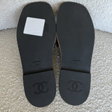 CHANEL Sandals Chanel CC Espadrille Slip On Sandals Black - 39 -Knockoff
