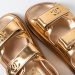 CHANEL Sandals Chanel Dad Sandals - Metallic Gold -Knockoff
