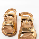 CHANEL Sandals Chanel Dad Sandals - Metallic Gold -Knockoff
