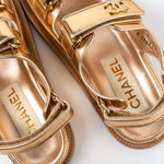 CHANEL Sandals Chanel Dad Sandals - Metallic Gold -Knockoff
