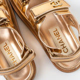 CHANEL Sandals Chanel Dad Sandals - Metallic Gold -Knockoff
