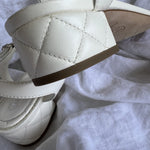 CHANEL Sandals White Chanel White Quilted Leather Sandals - 38 1/2 -Knockoff
