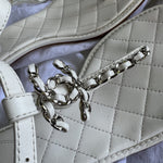 CHANEL Sandals White Chanel White Quilted Leather Sandals - 38 1/2 -Knockoff
