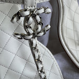 CHANEL Sandals White Chanel White Quilted Leather Sandals - 38 1/2 -Knockoff
