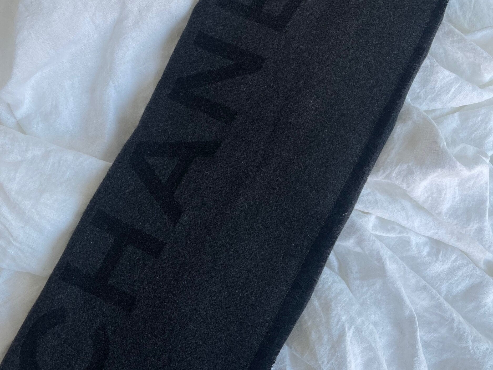 CHANEL Scarf Black Chanel Cashmere Scarf - Black -Knockoff
