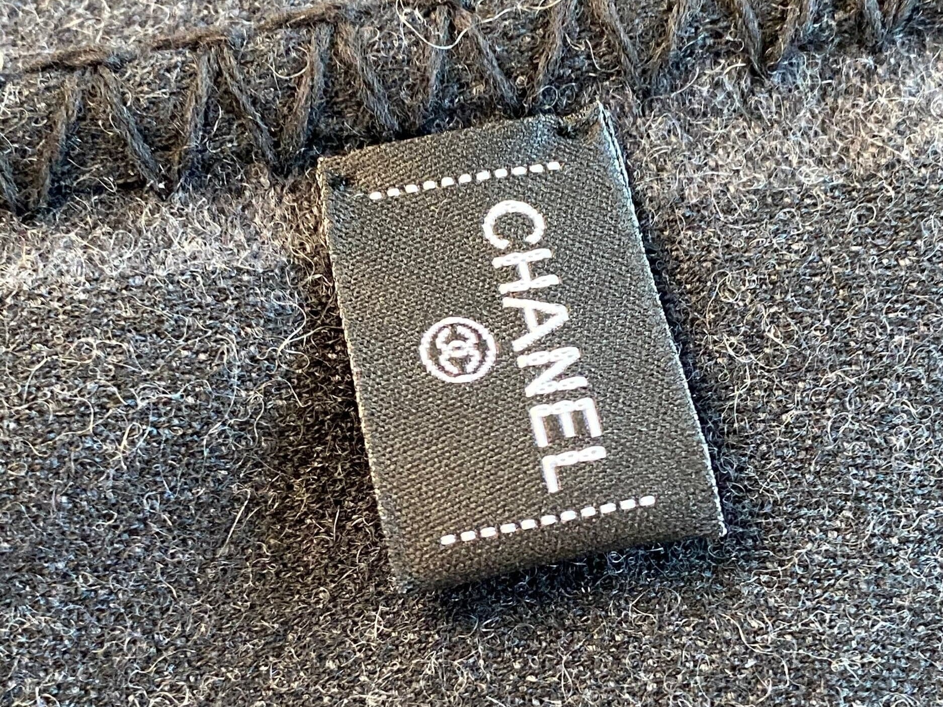 CHANEL Scarf Grey Chanel Cashmere Scarf - Grey -Knockoff
