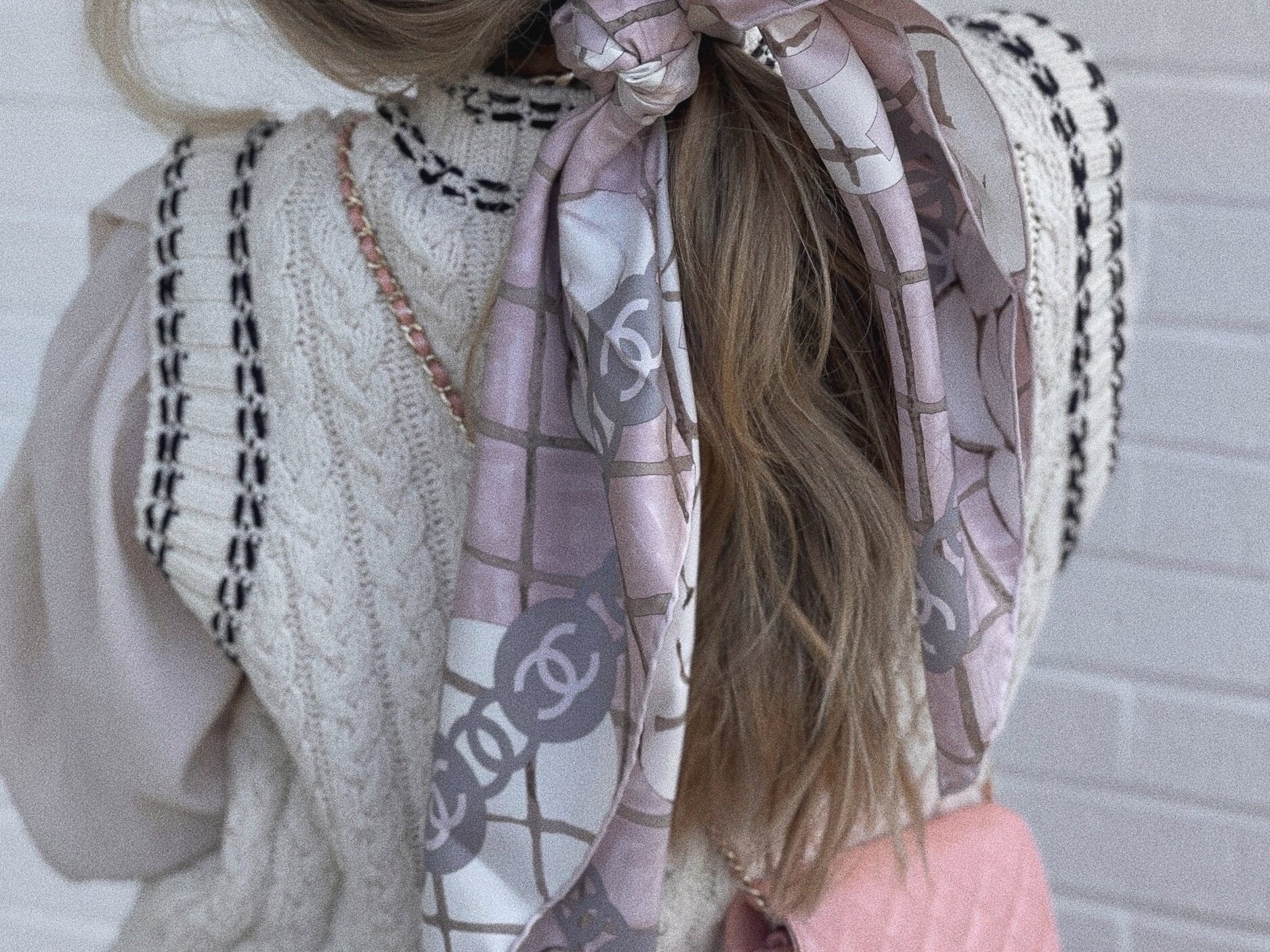 CHANEL Scarf Pink CC Square Scarf Pink -Knockoff
