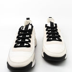 CHANEL Sneakers White Chanel Fabric Calfskin Suede CC Sneakers White ( Size 39.5) -Knockoff
