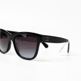 CHANEL Sunglasses Black Black CC Sunglasses 5380-A -Knockoff
