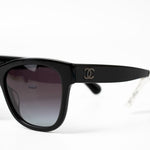 CHANEL Sunglasses Black Black CC Sunglasses 5380-A -Knockoff
