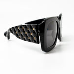 CHANEL Sunglasses Black Black CC Sunglasses 5483-A gold cc -Knockoff
